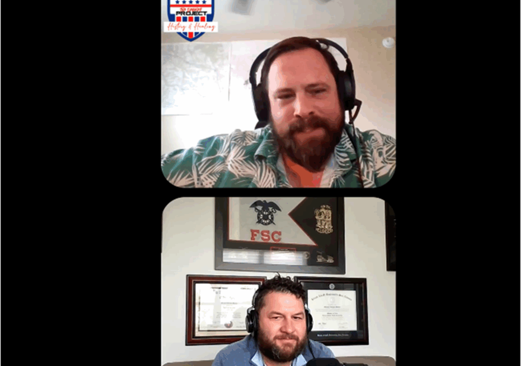 Veteran speaking during a remote discussion on military service and healing